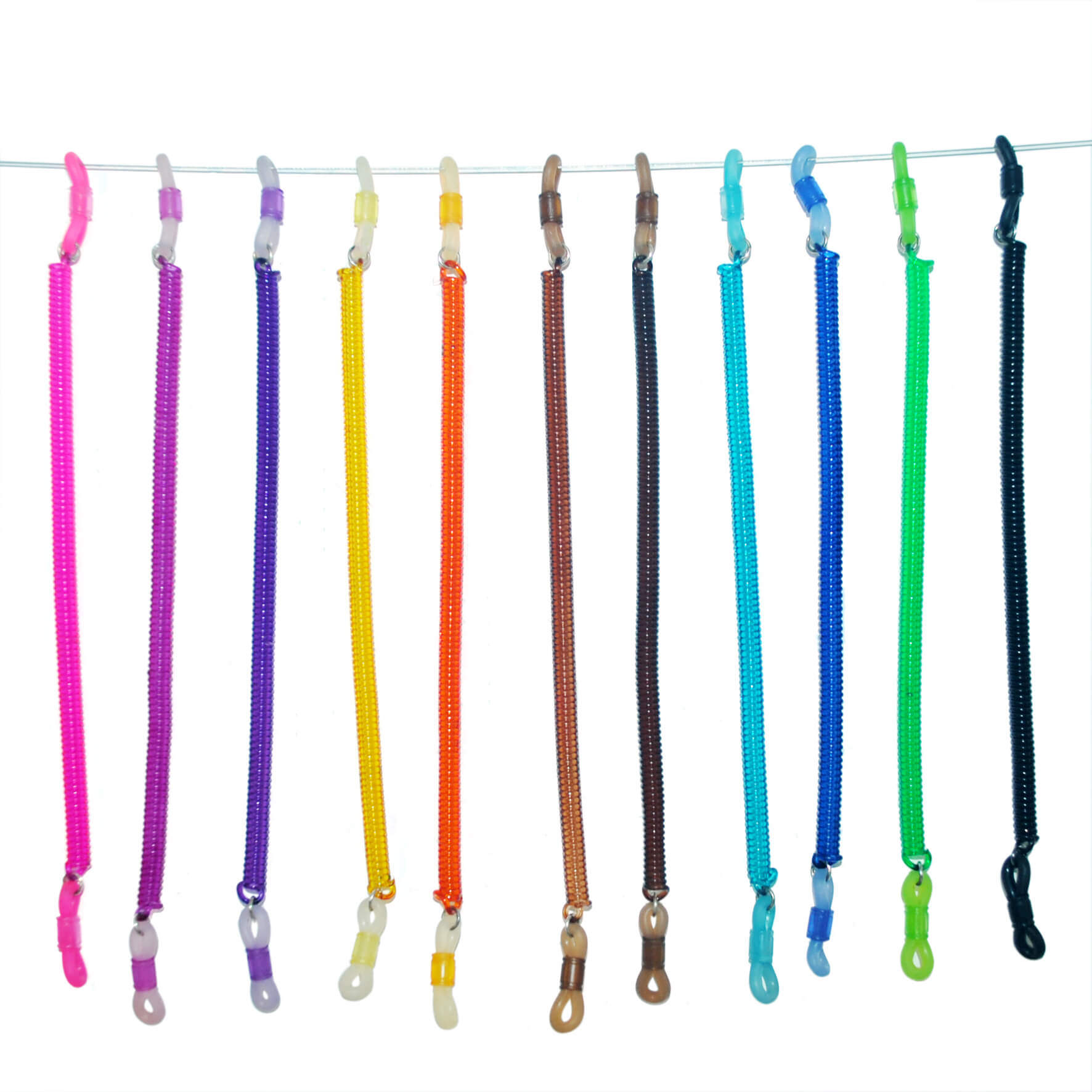 Cordón delgado deportivo para anteojos en espiral para niños en colores sólidos