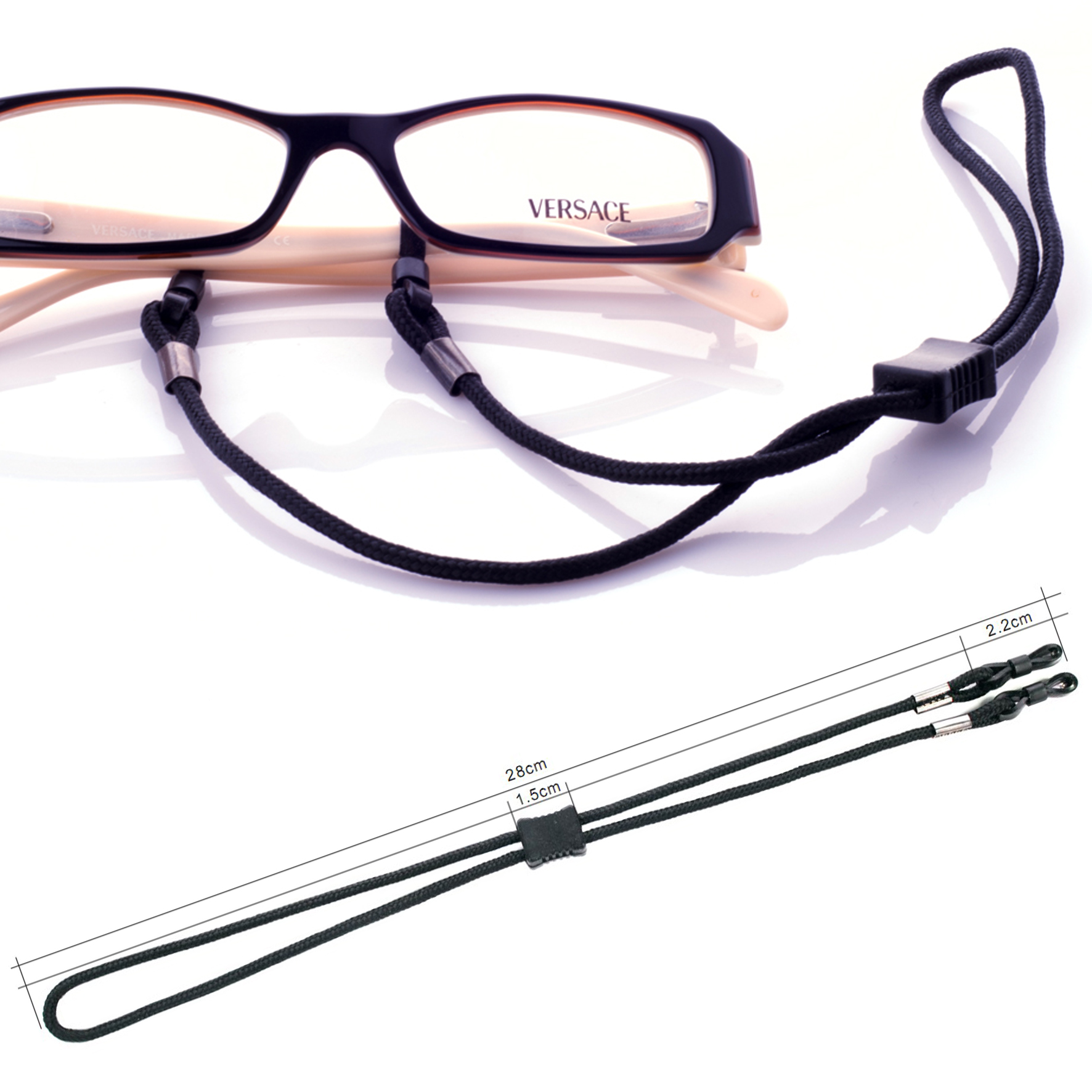 Correa negra ajustable para gafas Ajuste universal para cualquier gafa de seguridad