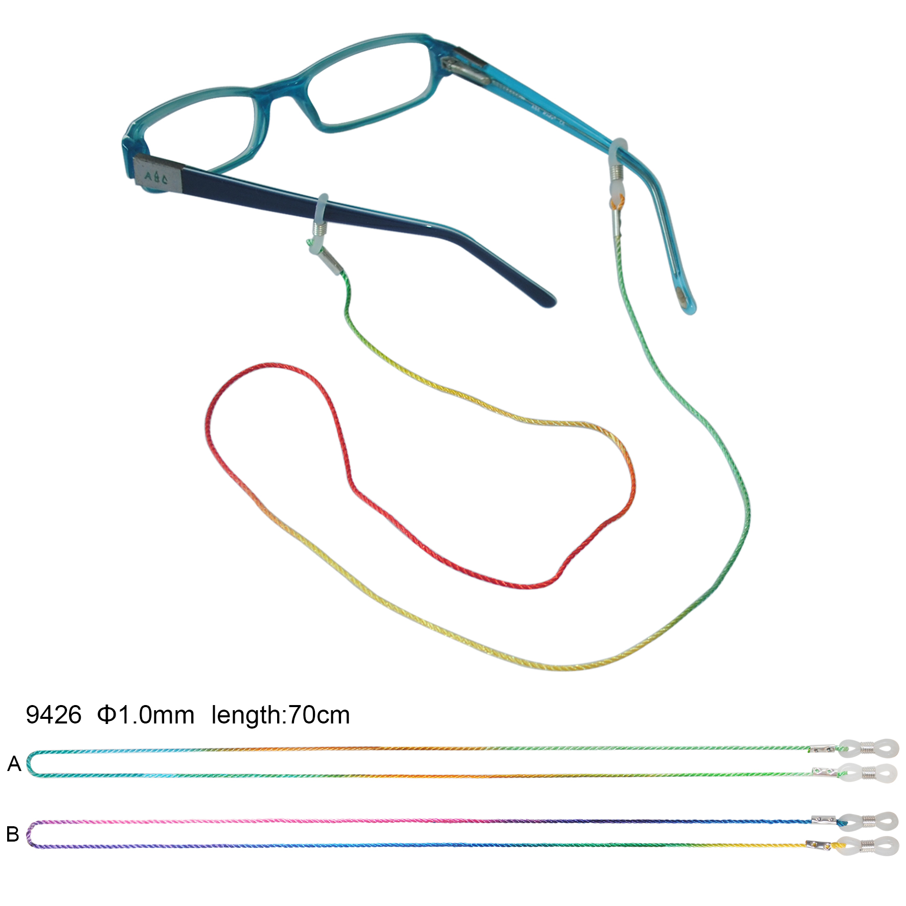 Cordón unisex de poliéster arcoíris para anteojos 