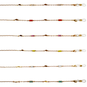 Spectalce Cadena De Metal Dorado Con Cuentas Planas Y Decoración De Hojas 1073